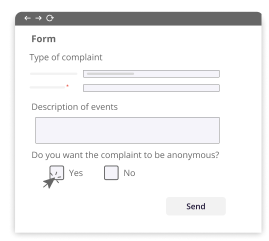 Confidential complaint form